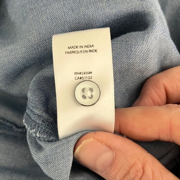 Beach Lunch Lounge Open Back Sleeveless Chambray‎ Romper Size Medium - Picture 10 of 10